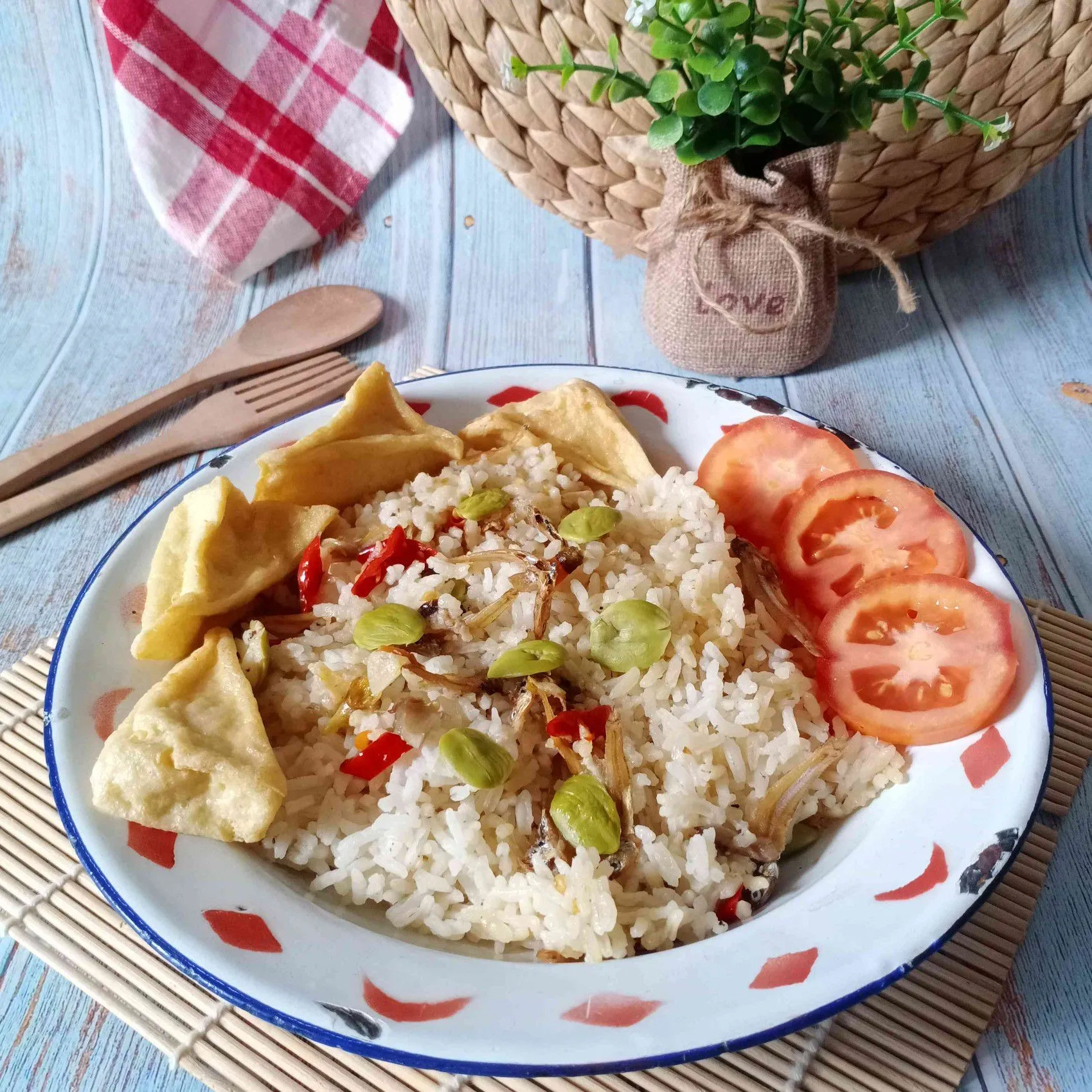 Nasi Liwet Petai Teri Rice cooker