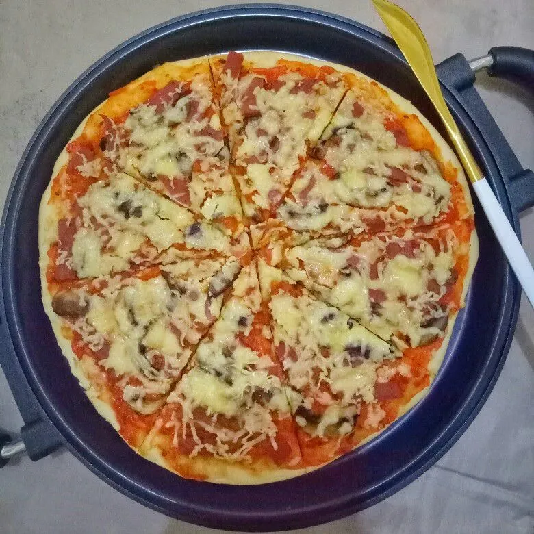 Step 7 Smoked Beef Pizza & Mushroom