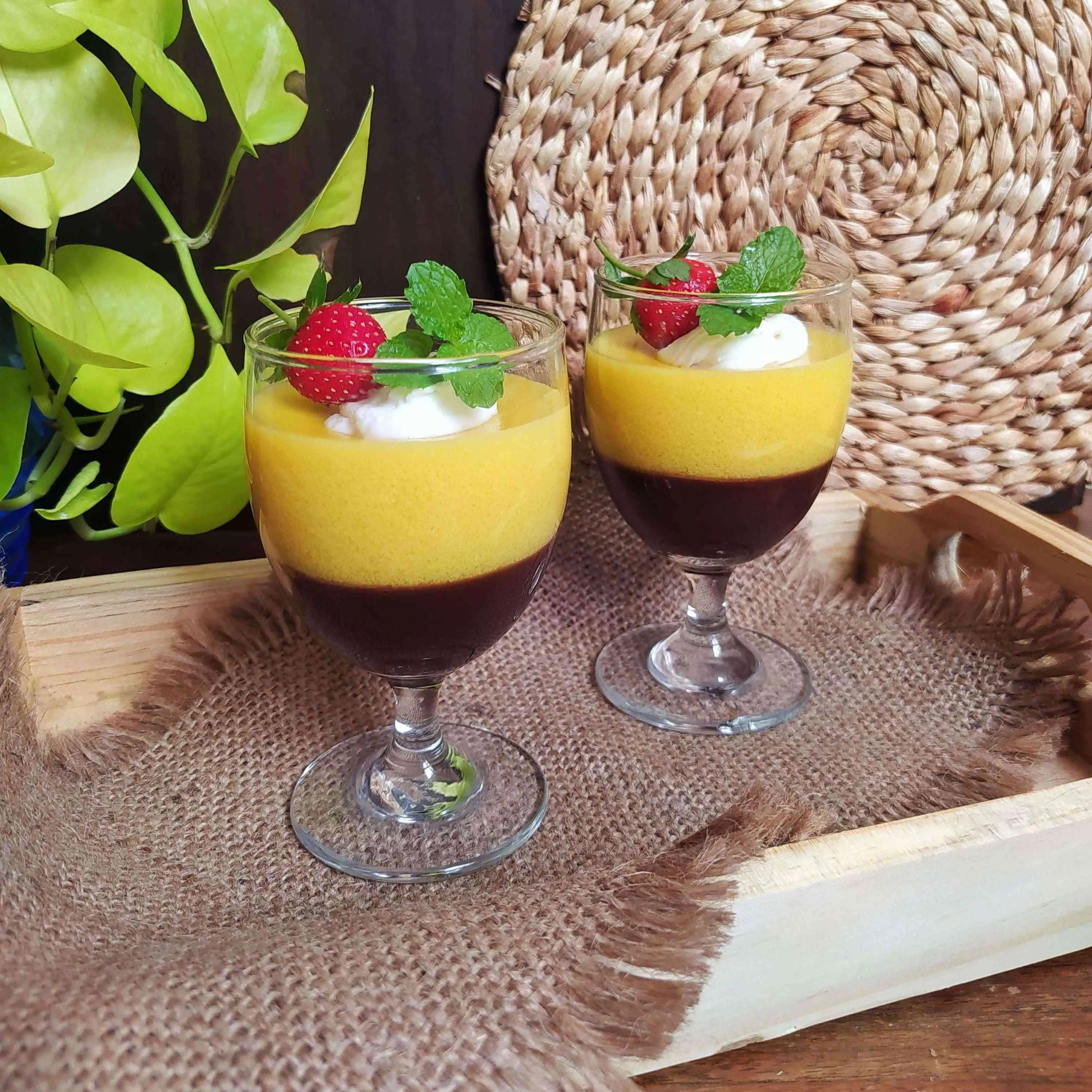 Puding Jagung Lapis Coklat #LiburandiRumahAja