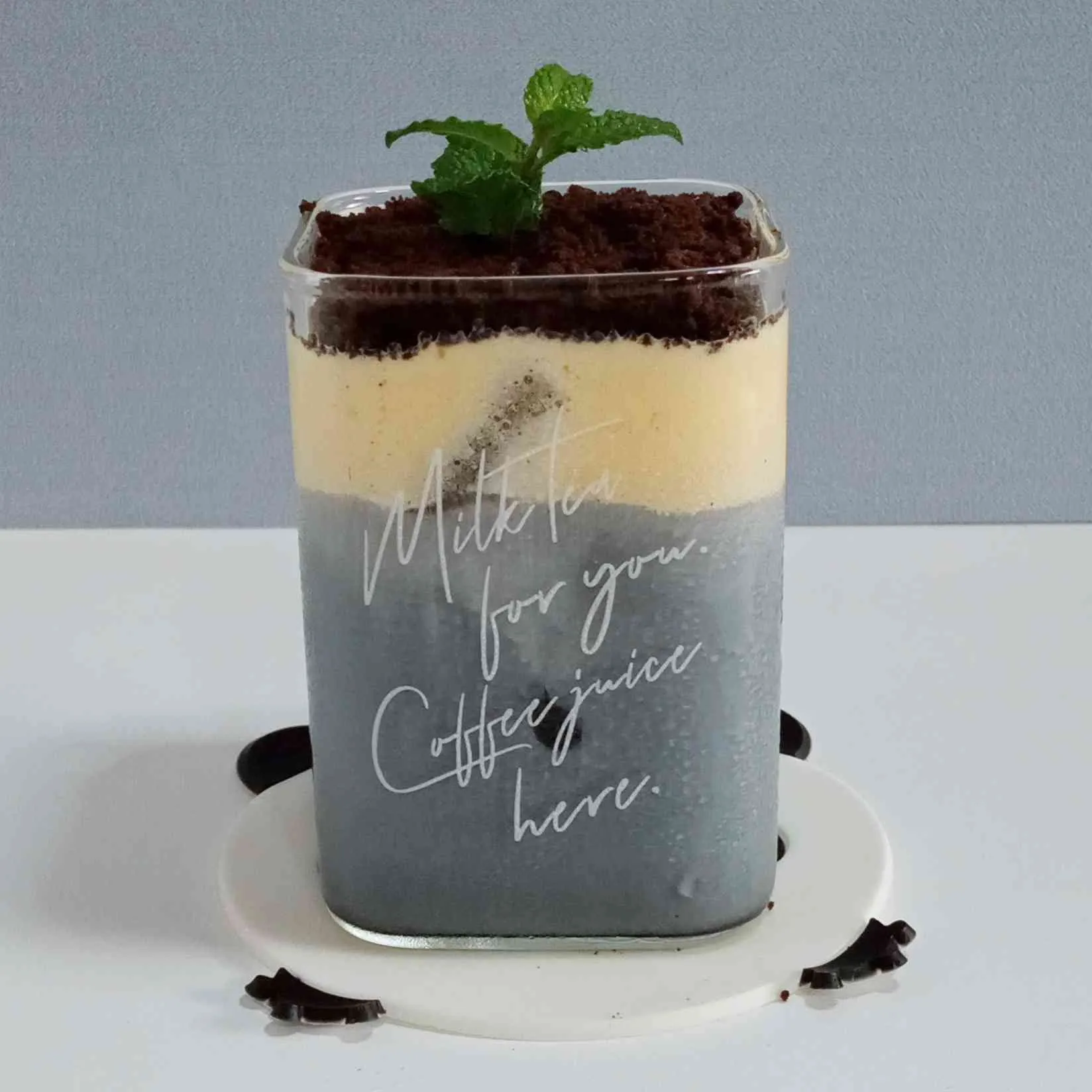 Charcoal Cheese Potted Plant Drink