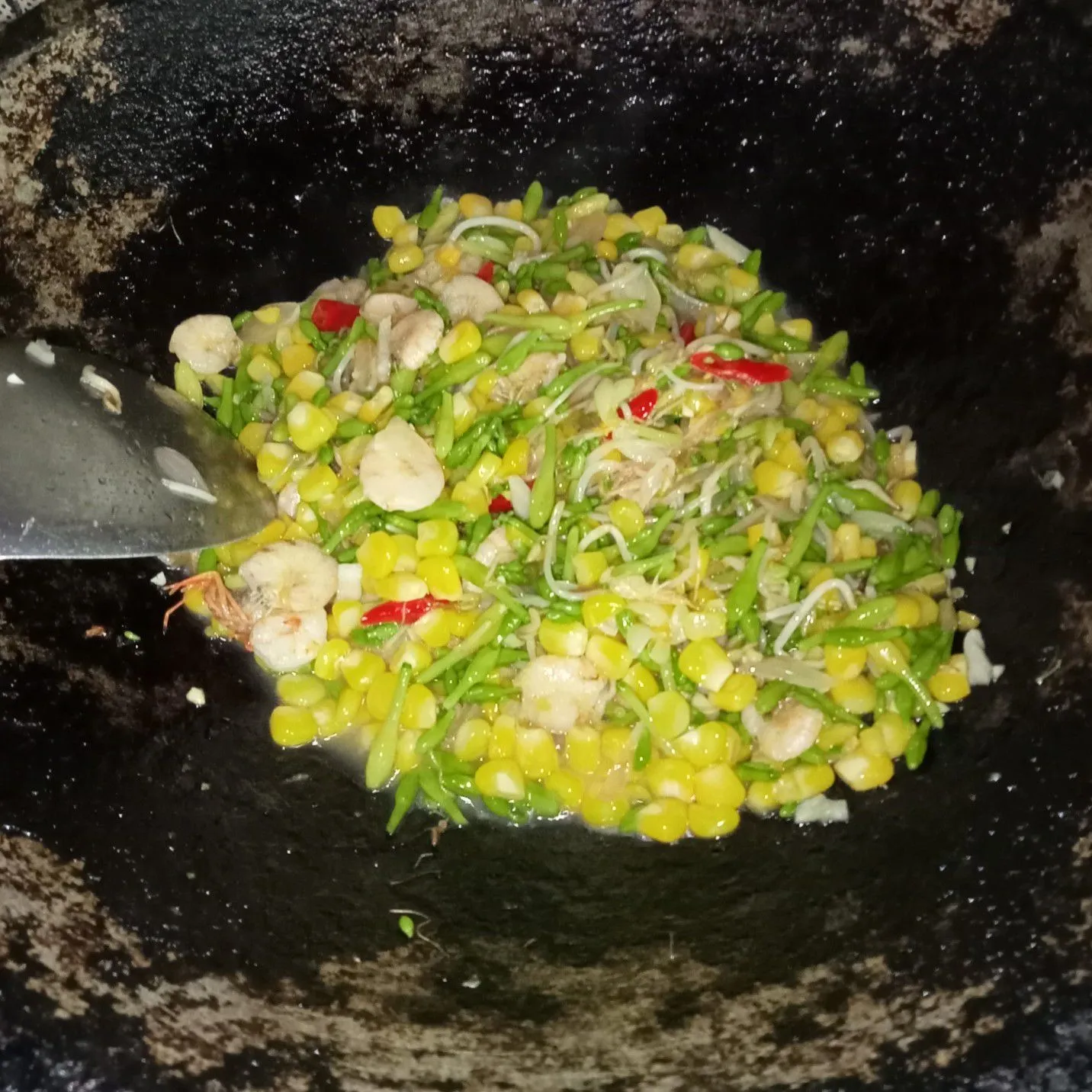 Step 8 Tumis Bunga Pepaya Jagung Tauge