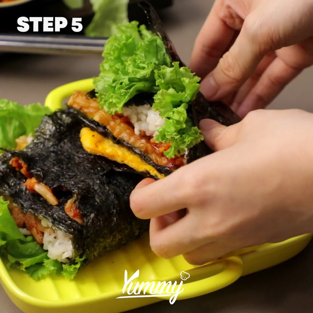 Step 5 Folded Kimbap Vegetarian
