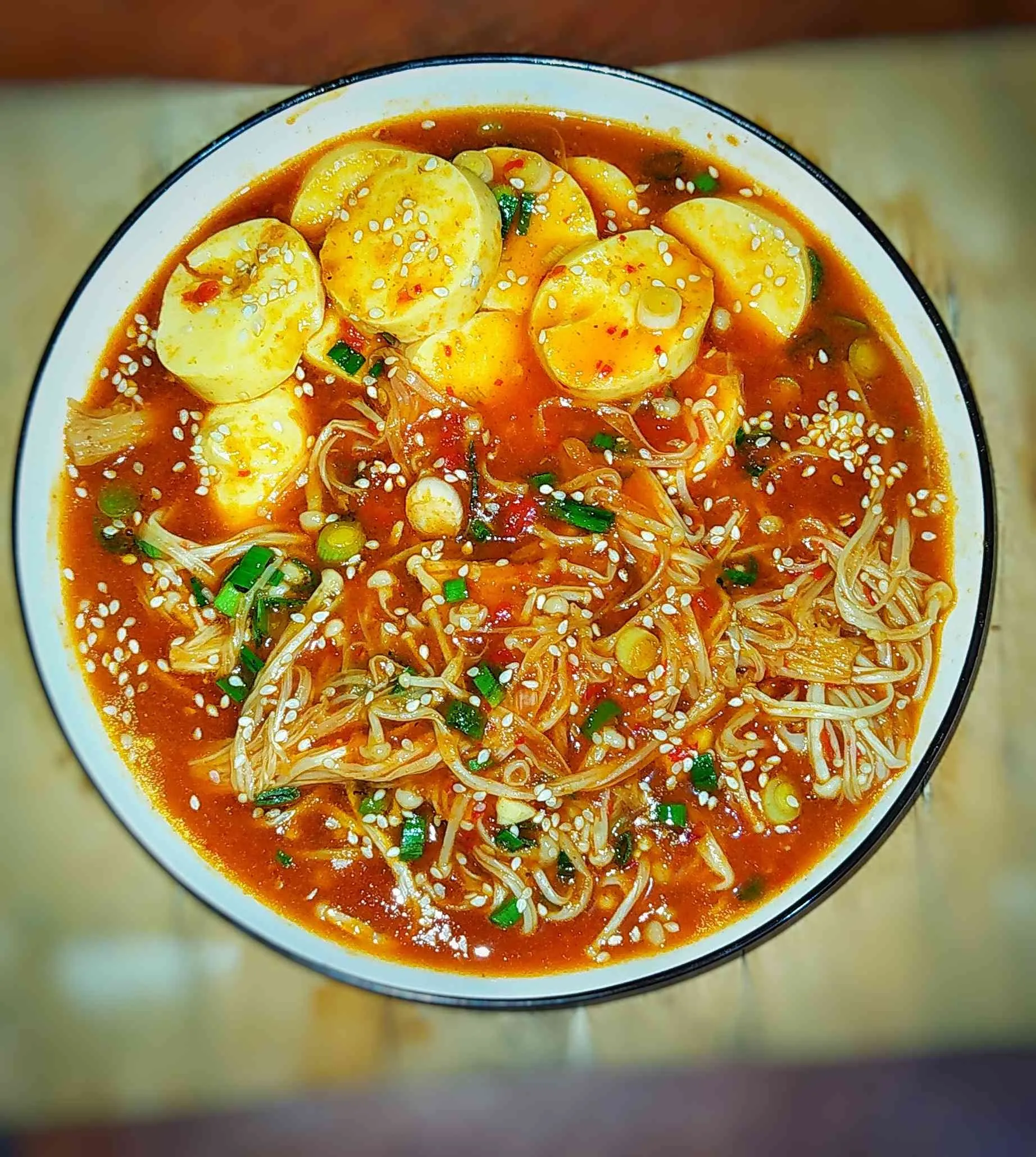 Enoki Tofu Kuah Merah