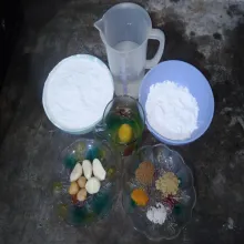 Siapkan semua bahan-bahan.