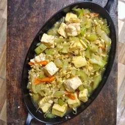 Tumis Batang Pokcoy Tahu Saus Tiram #MakanMasakBijak