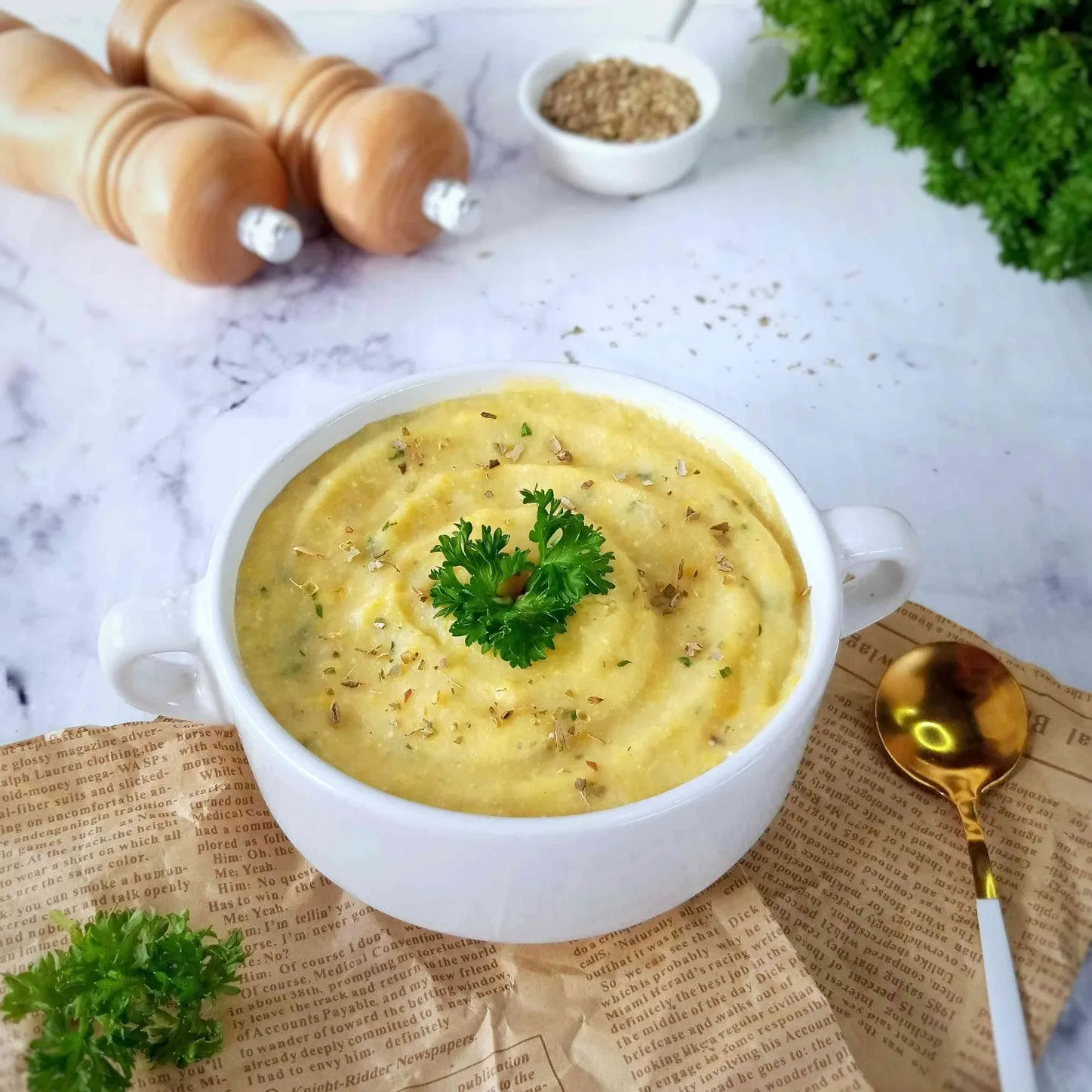 Summer Corn Soup with Fresh Parsley #MakanMasakBijak