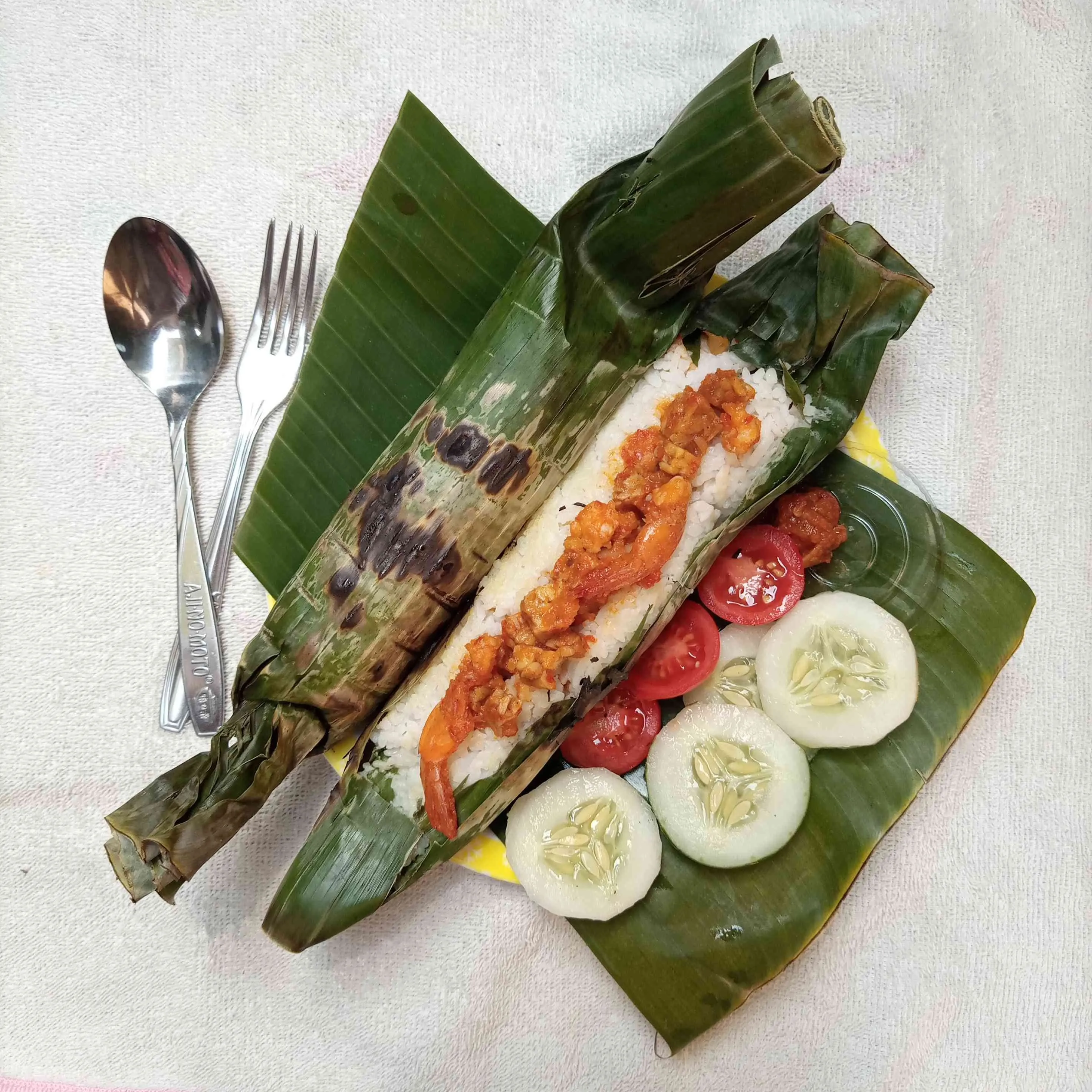 Nasi Bakar Tempe Udang Balado #MakanMasakBijak