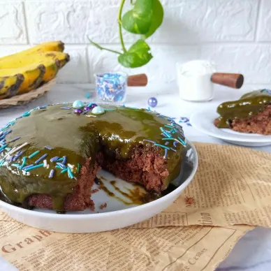Bolu Kulit Pisang with Matcha Glaze #MakanMasakBijak