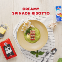 Creamy Spinach Risotto With Tuna Steak