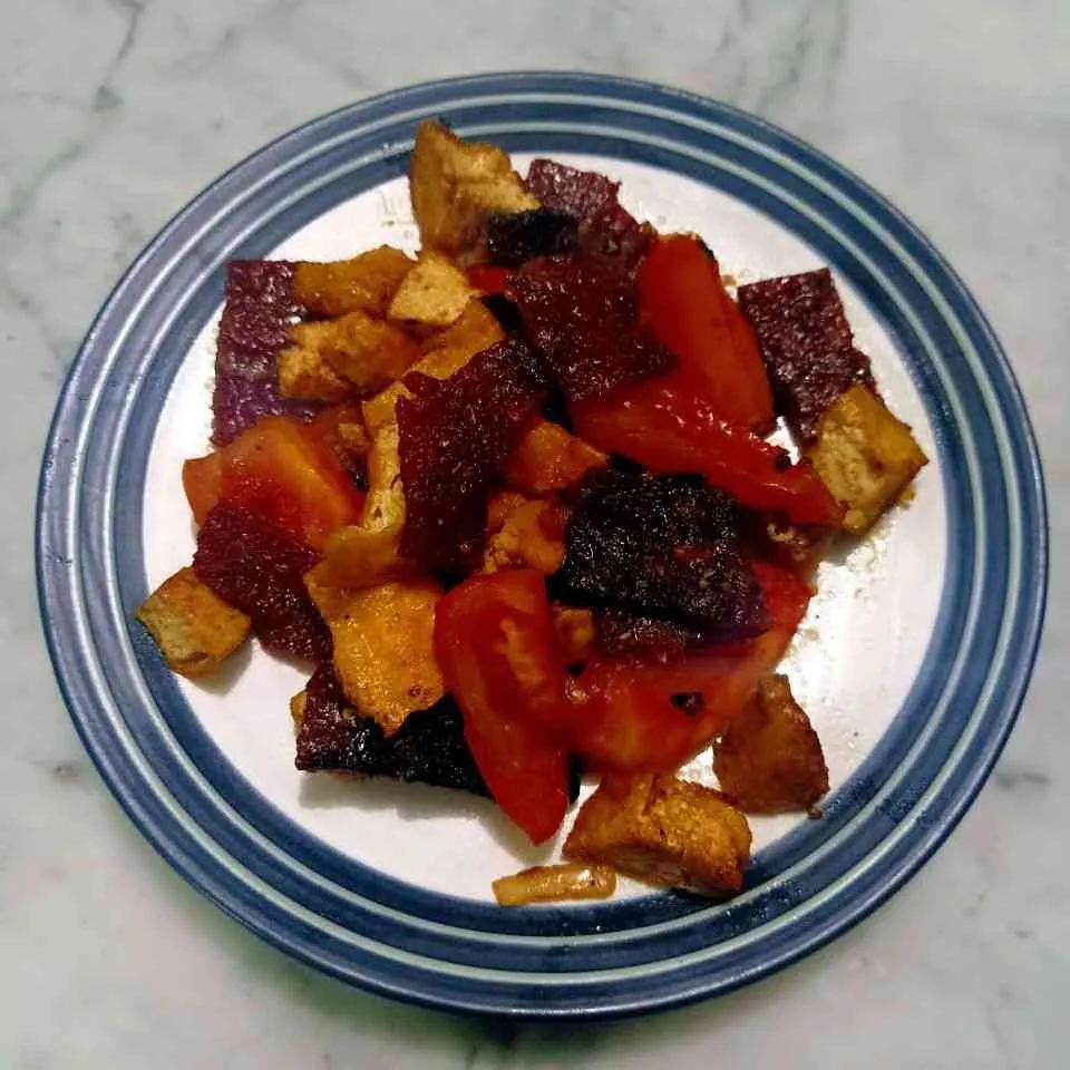 Oseng Dendeng Mix Tahu Teriyaki
