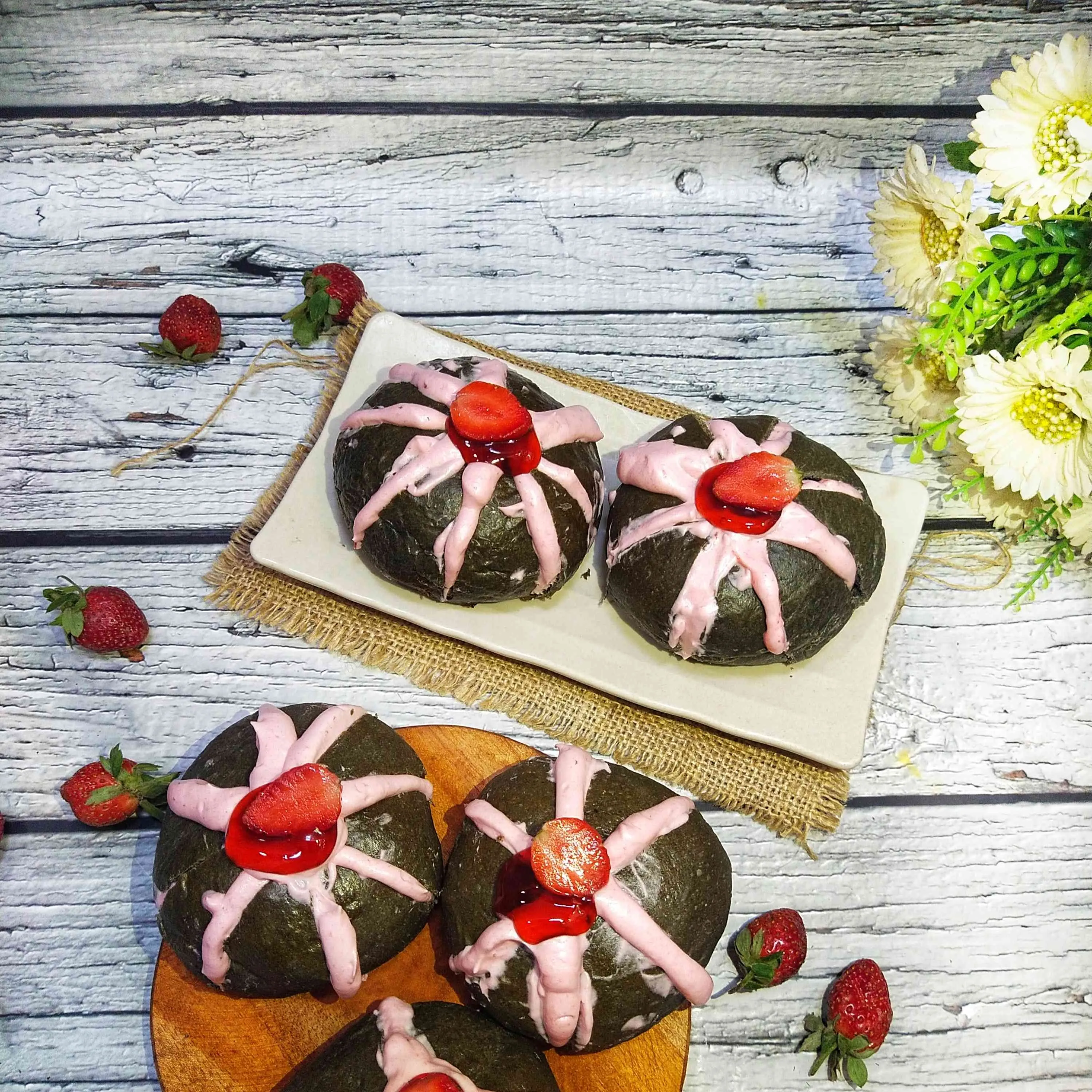 Black Pink Korean Bread #KoreanFood