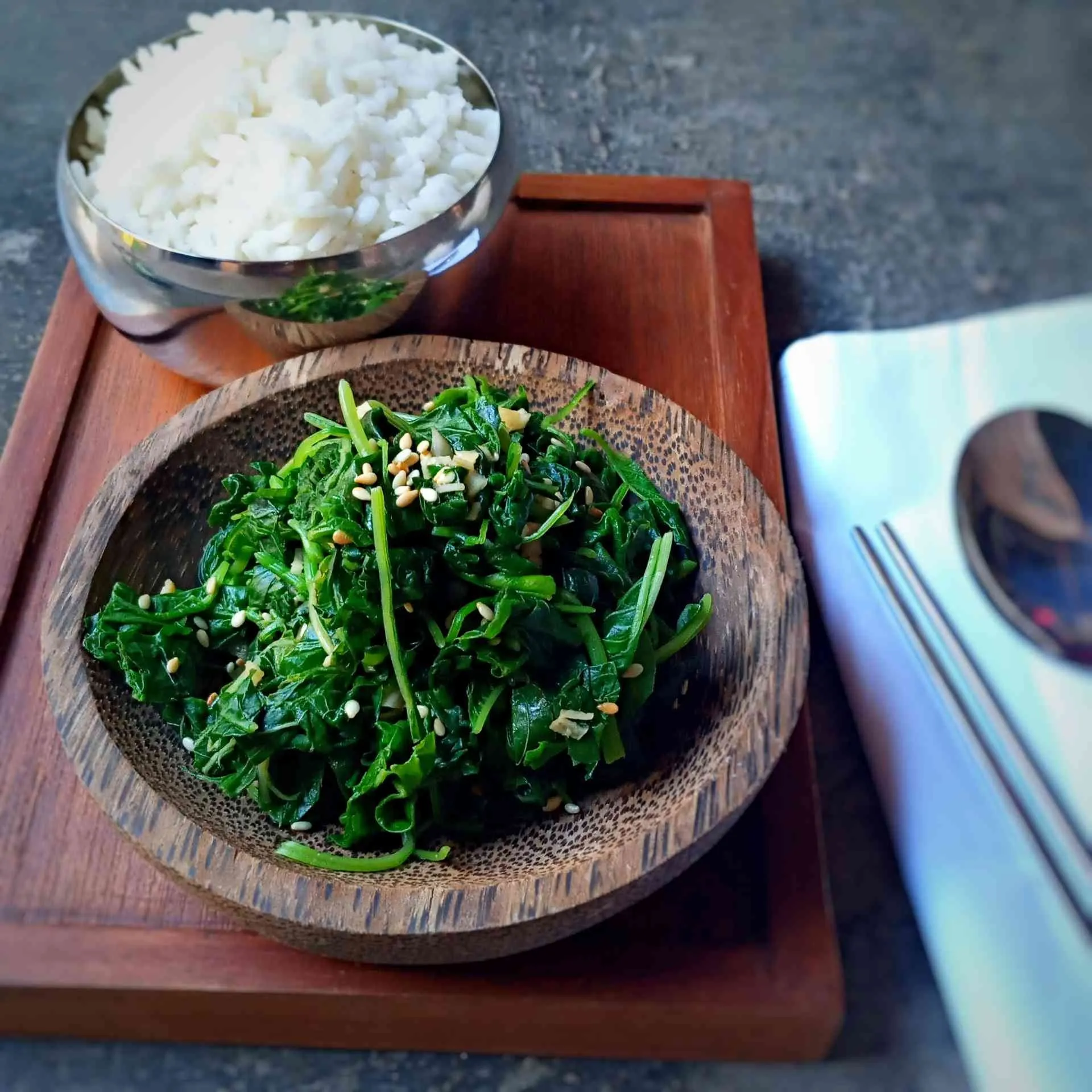 Resep Korean Spinach Side Dish (Sigeumchi Namul Banchan) KoreanFood