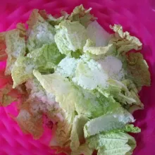 Beri garam kemudian aduk rata dan diamkan selama 1 jam. Setiap 30 menit aduk rata.