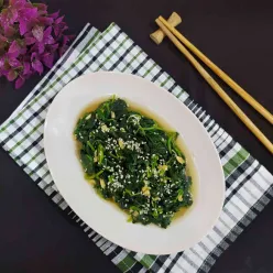 Sigeumchi Namul (Salad Bayam) #KoreanFood
