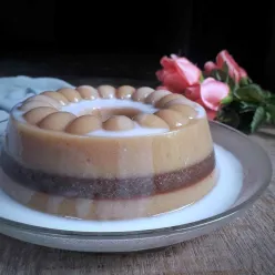 Puding Pisang Lapis Coklat