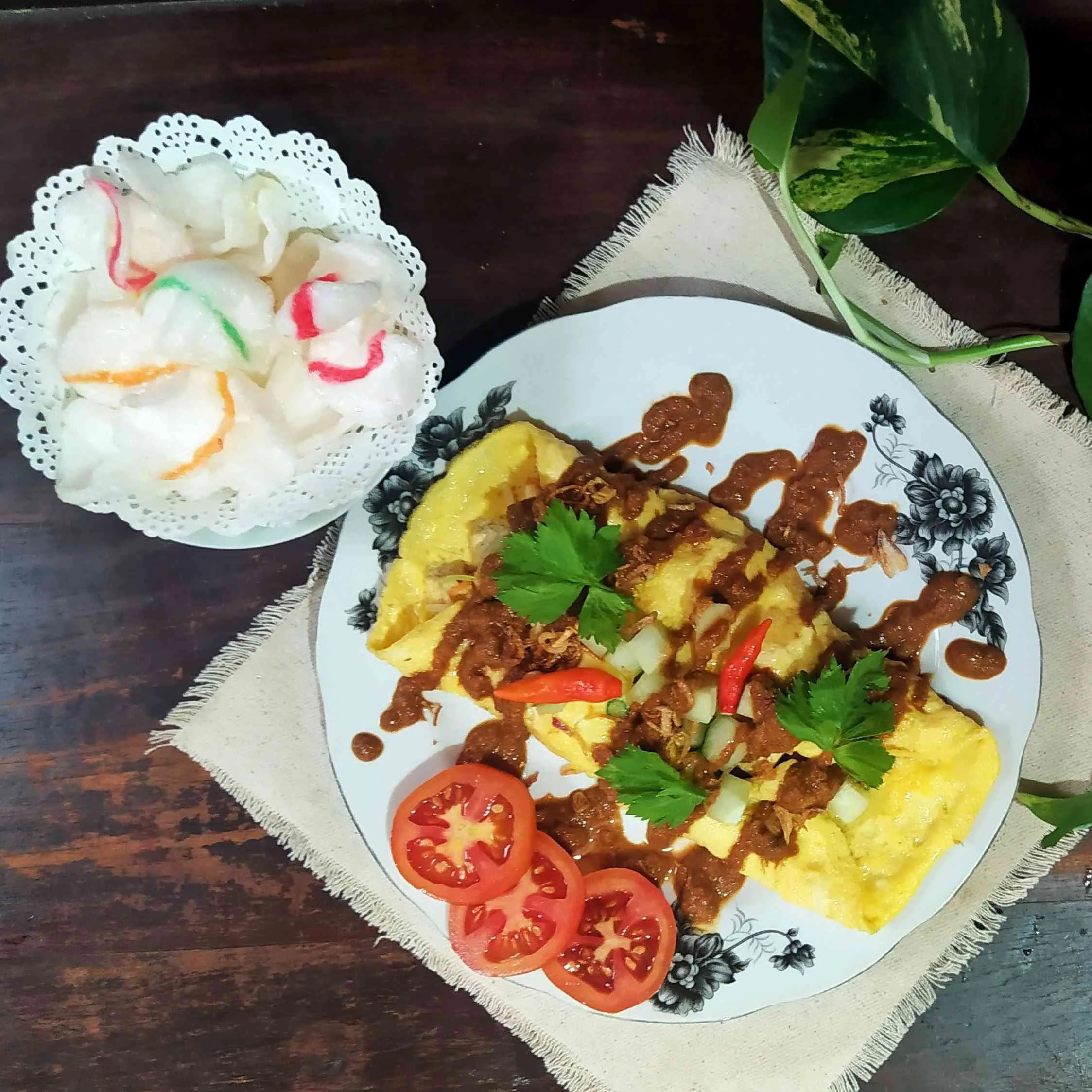 Omelette Tahu Saus Kacang #1Resep1NasiBungkus