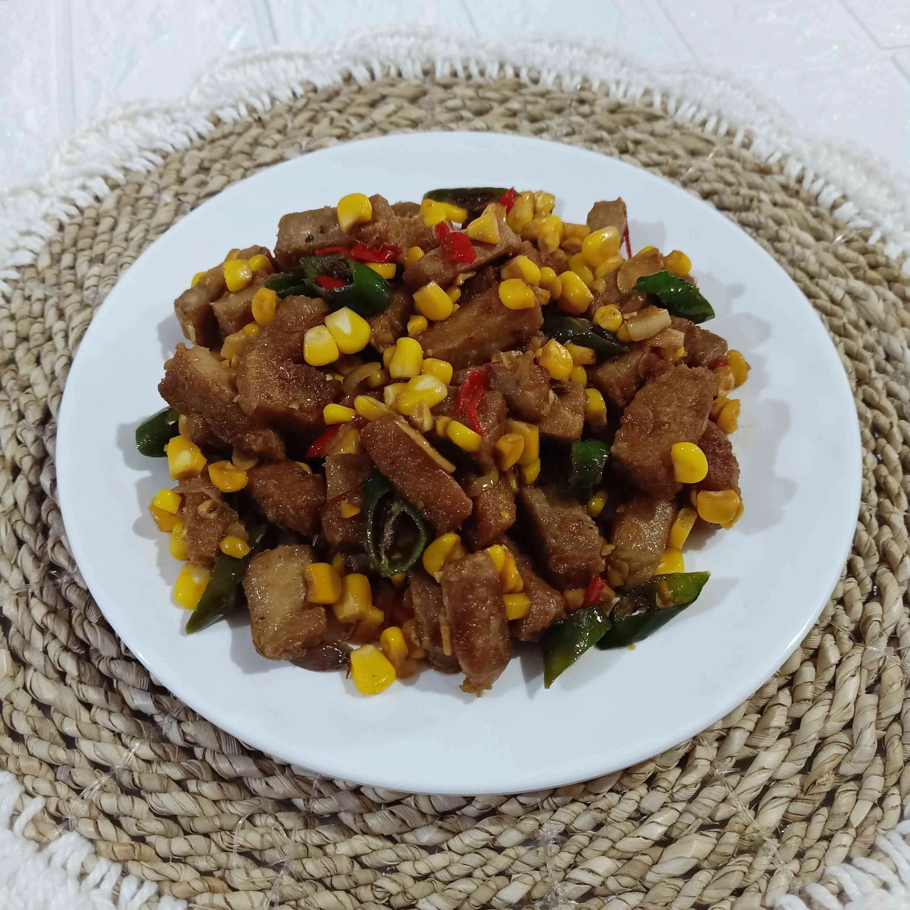 Jagung Tumis Tempe Menjes