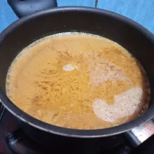Biarkan mendidih tanpa mengaduknya kembali.