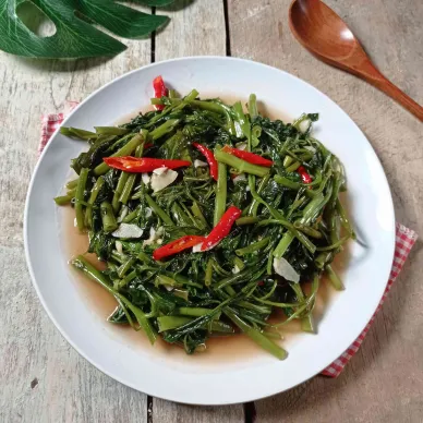 Resep Cah Kangkung Lamongan #JajanDiRumah Sederhana Rumahan dari Mama Queen