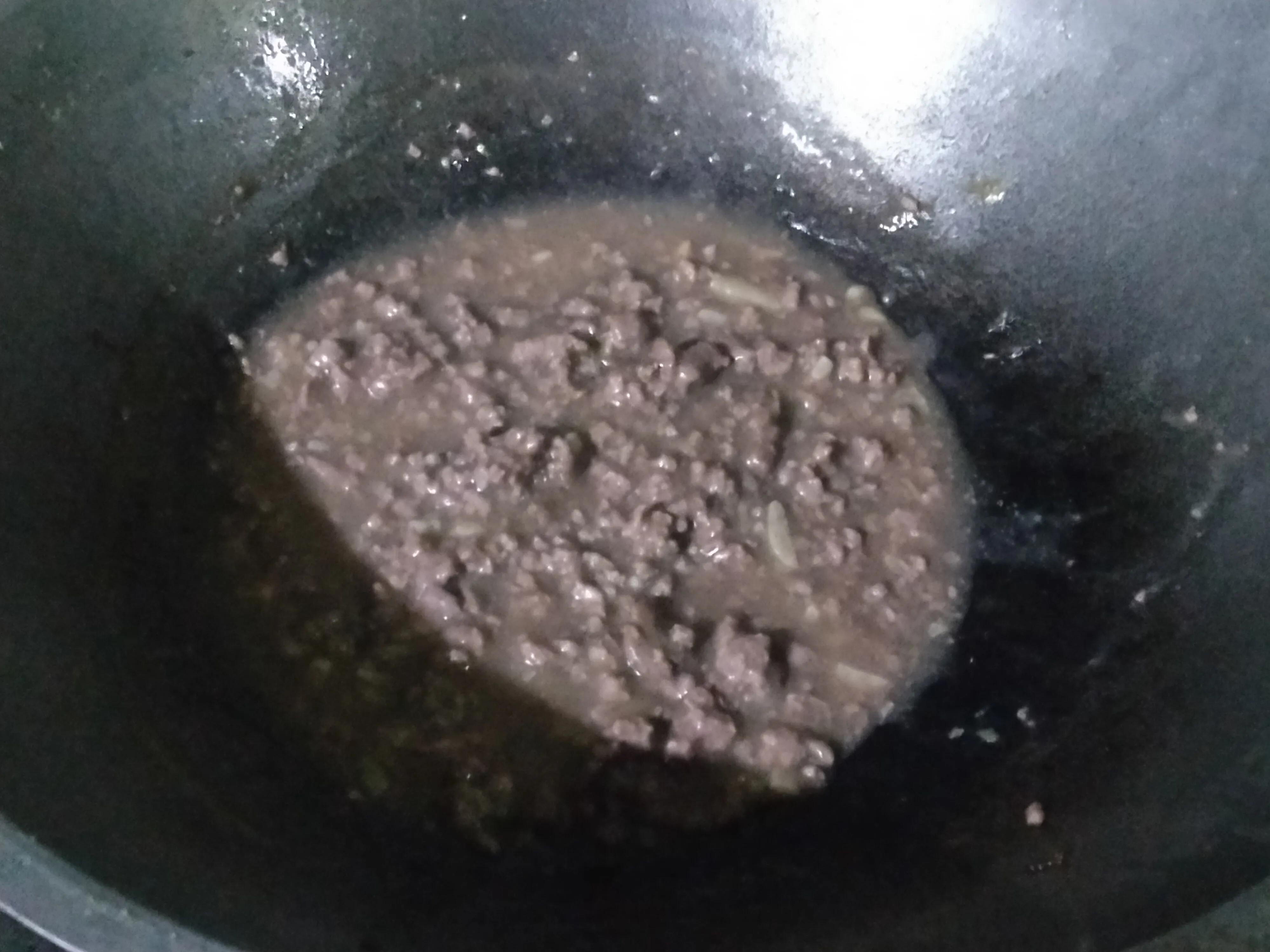 Step 7 Pokcoy Siram Daging Cincang