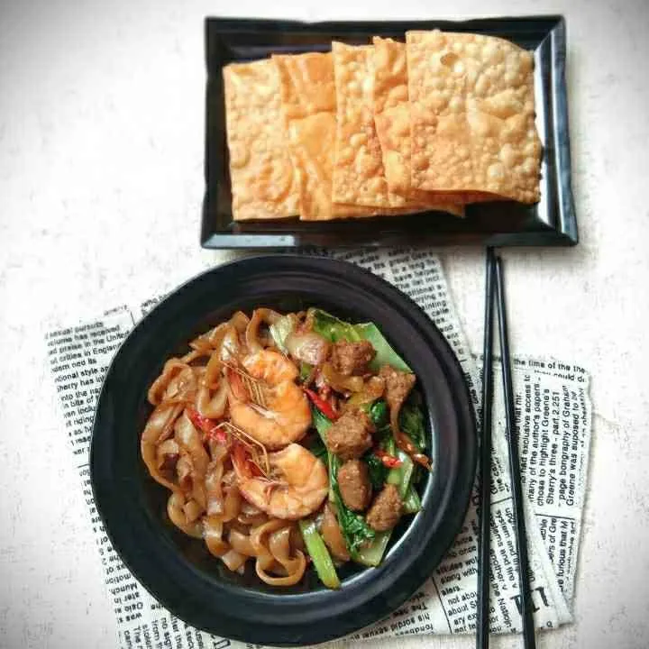 Fettuccine Shirataki Goreng Udang