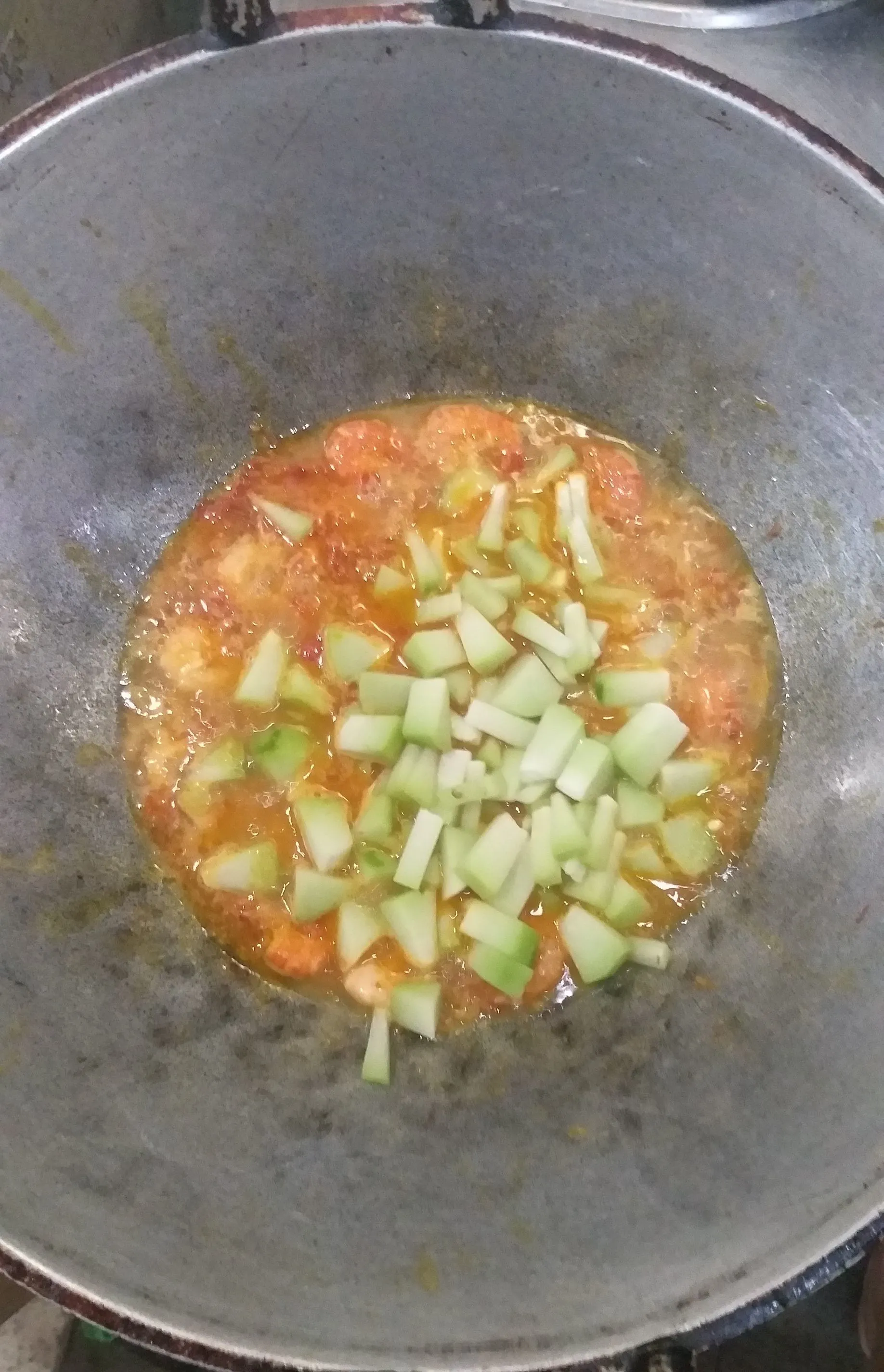 Step 4 Cah Udang Labu Siam