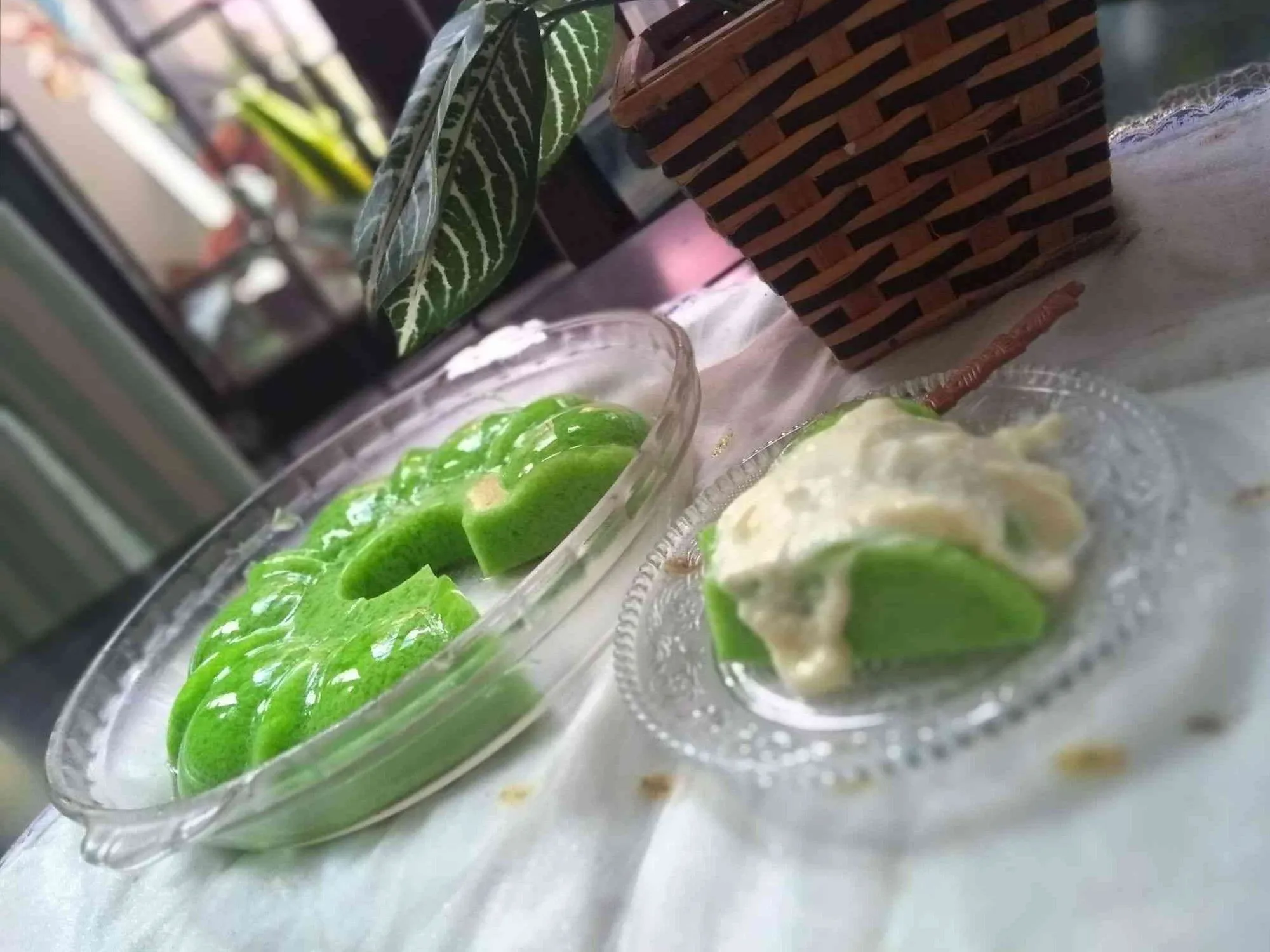 Puding Pandan Lumut Vla Keju