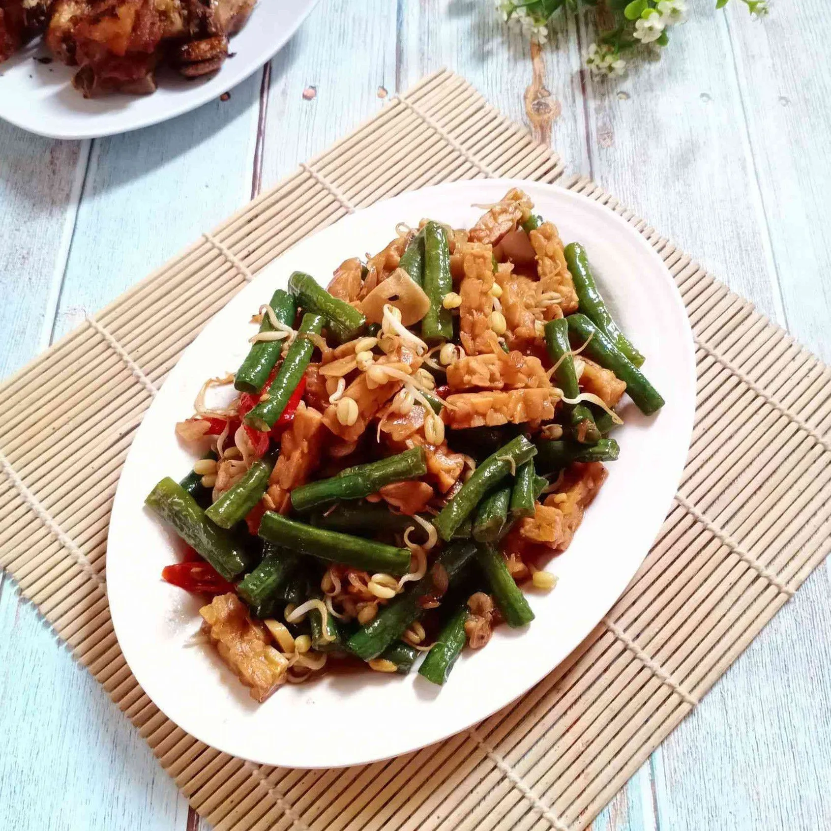 Oseng Kacang Panjang Tempe Toge