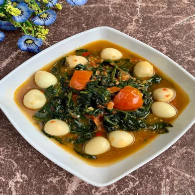 Tumis Kangkung Telur Puyuh Belacan