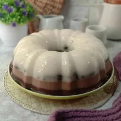 Puding Lapis Cokelat Kopi