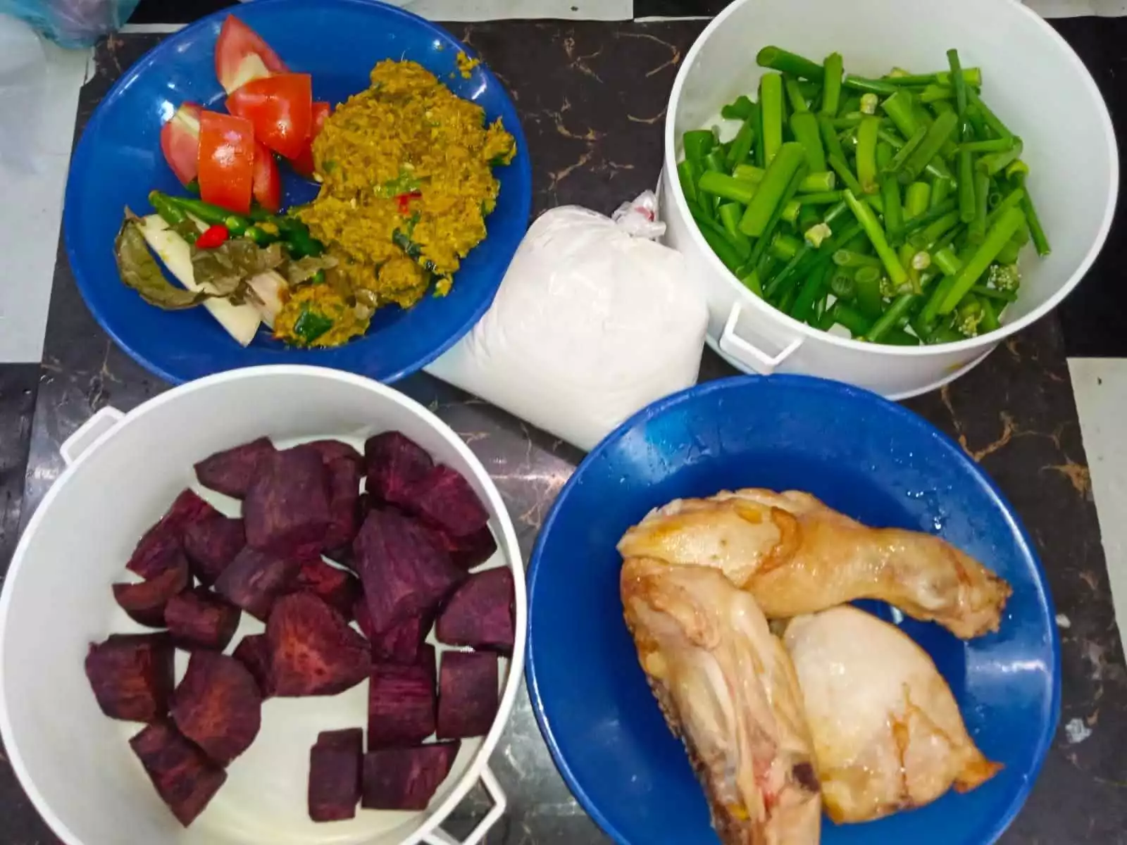 Step 3 Gulai Ayam Ubi Ungu