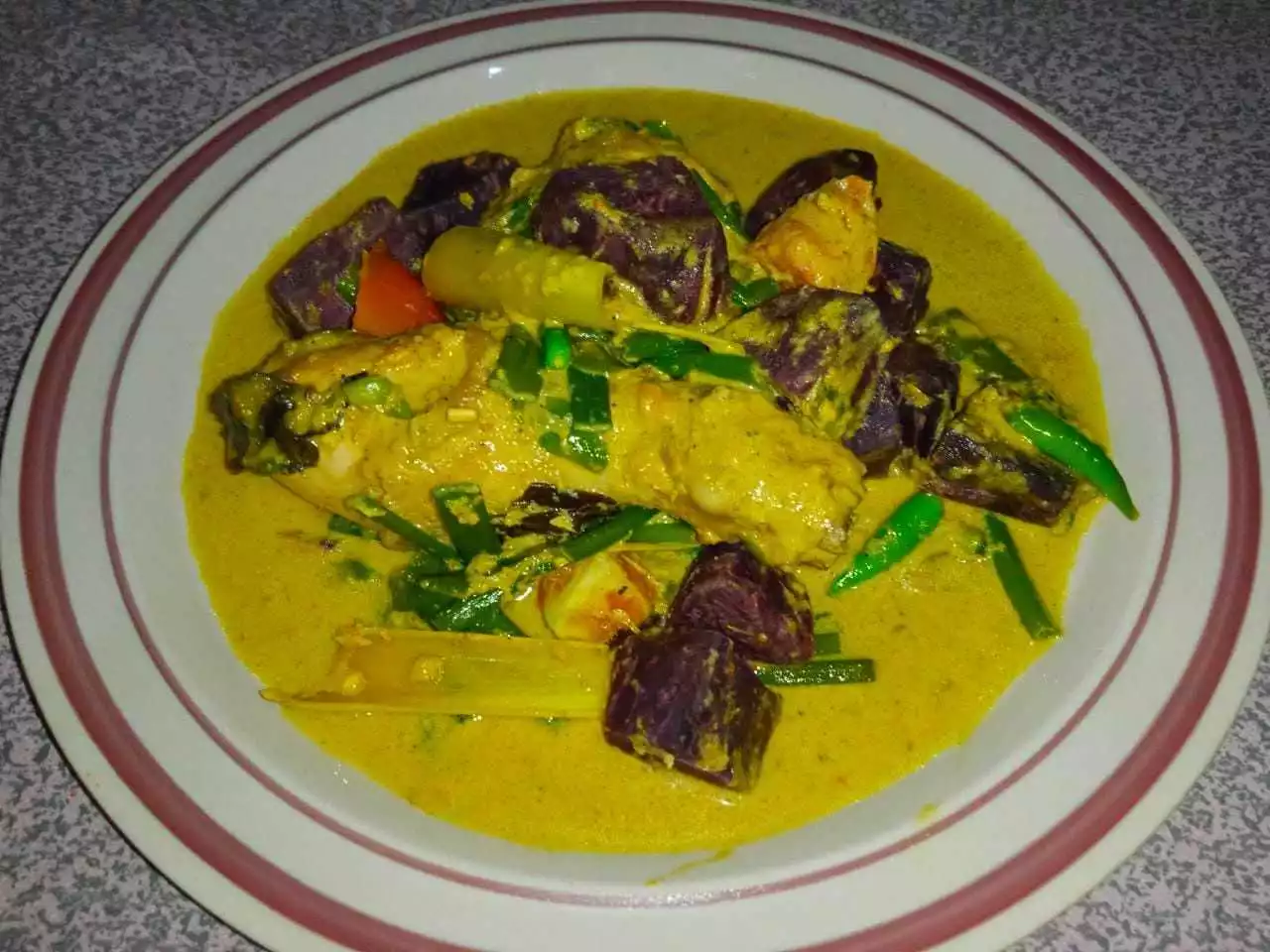 Step 6 Gulai Ayam Ubi Ungu