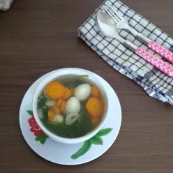 Sayur Bening Bayam Telur Puyuh
