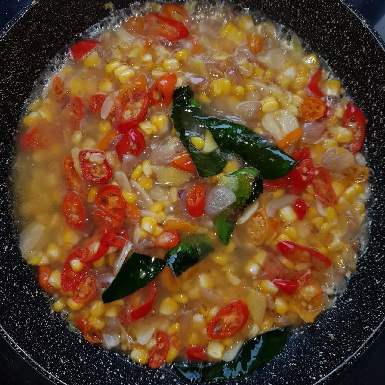 Step 4 Tumis Jagung Petai Ikan Asin