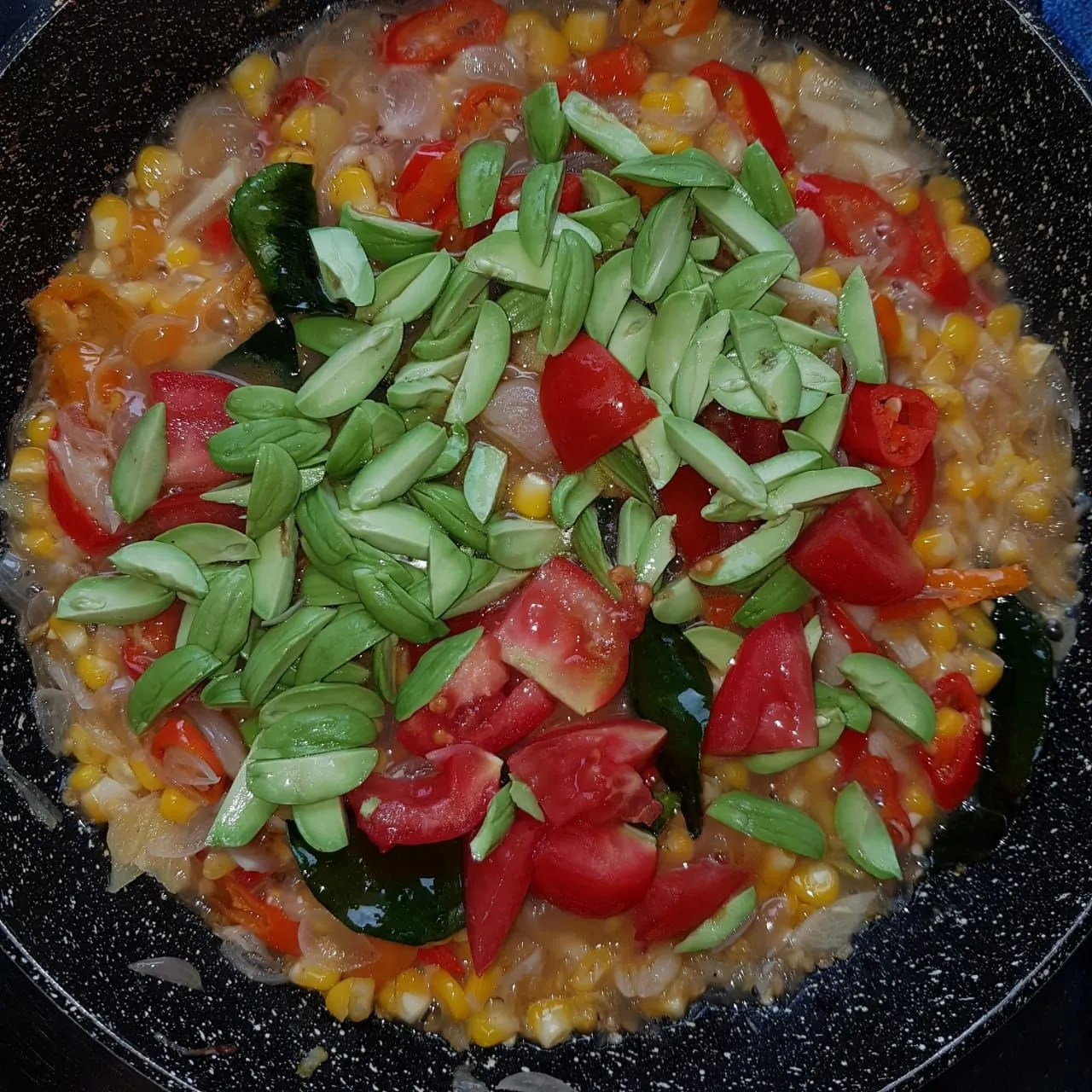 Step 5 Tumis Jagung Petai Ikan Asin