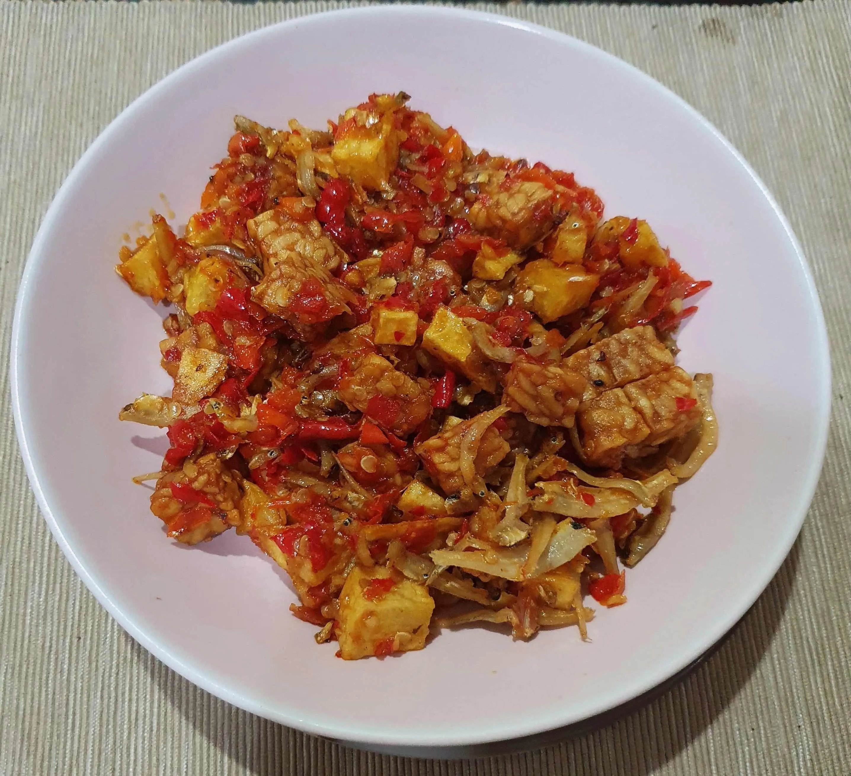 Sambel Kentang Teri Tempe