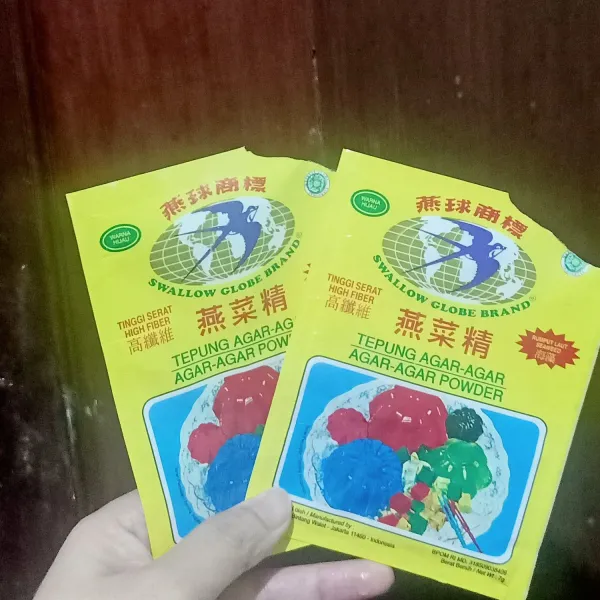 Siapkan bubuk agar agar