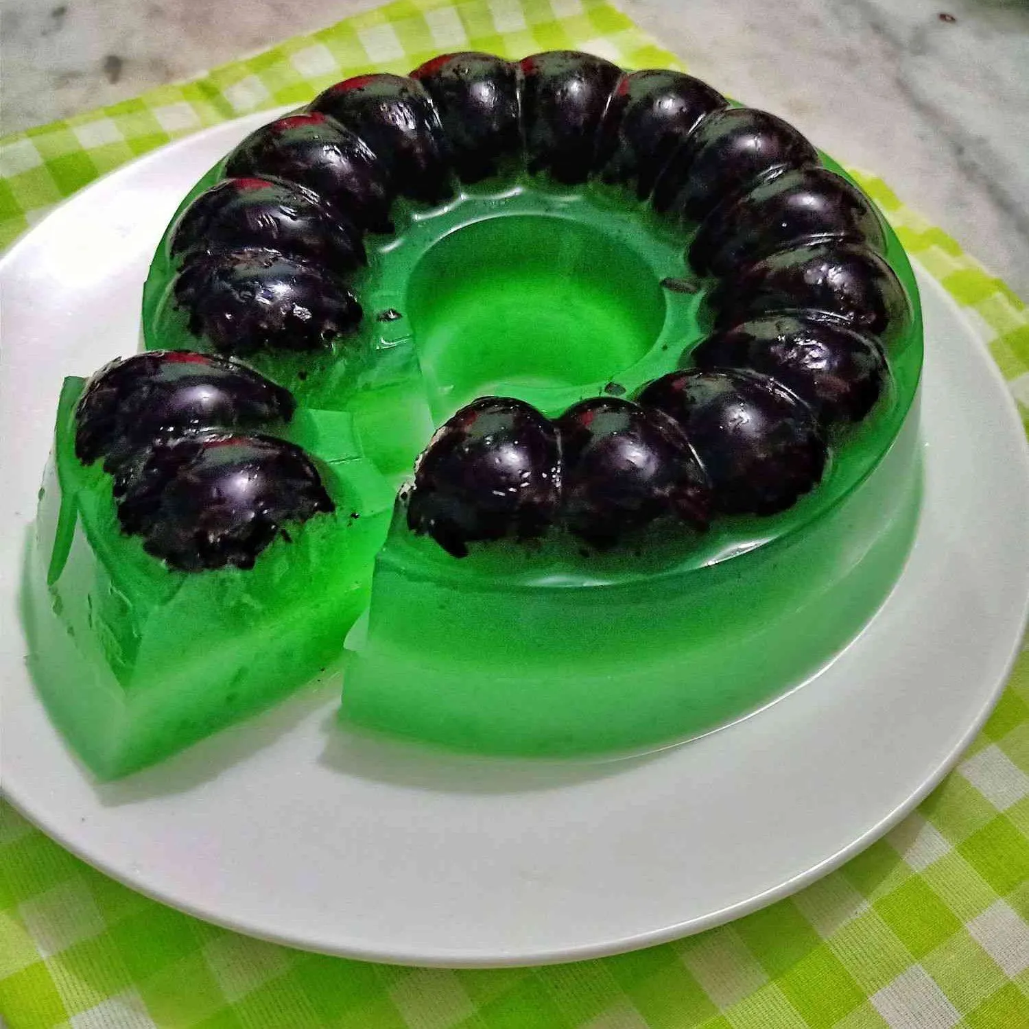Puding Lapis Hijau Ketan Hitam #DiRecookYummy