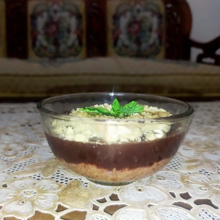 Step 5 Puding Coklat Biskuit