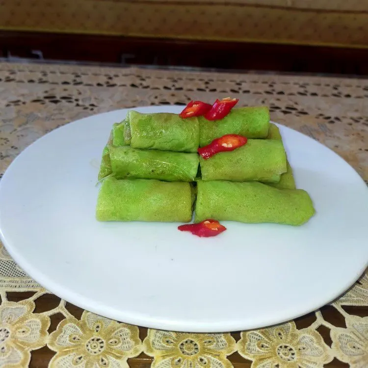 Step 8 Dadar Gulung Pandan Isi Mie