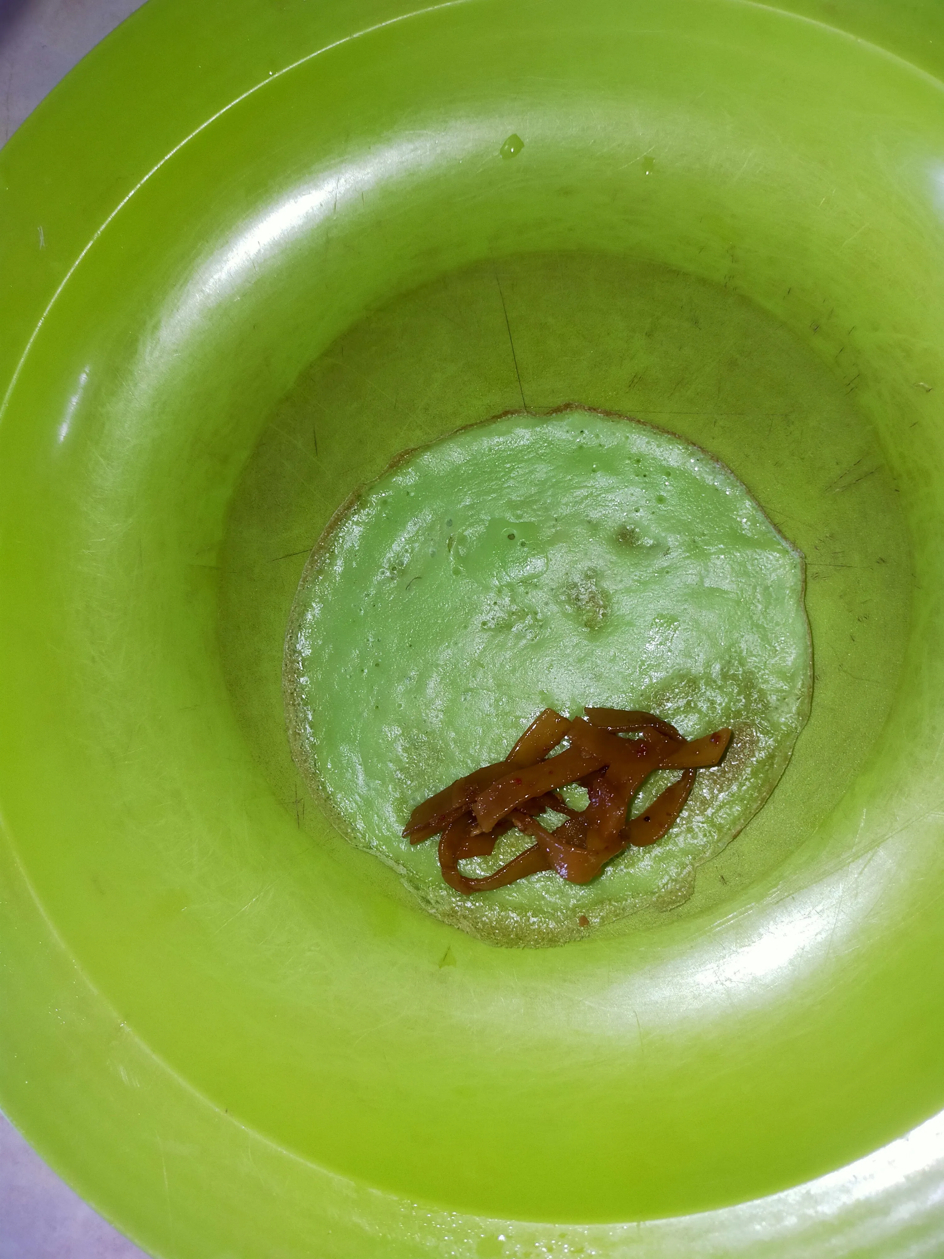 Step 7 Dadar Gulung Pandan Isi Mie