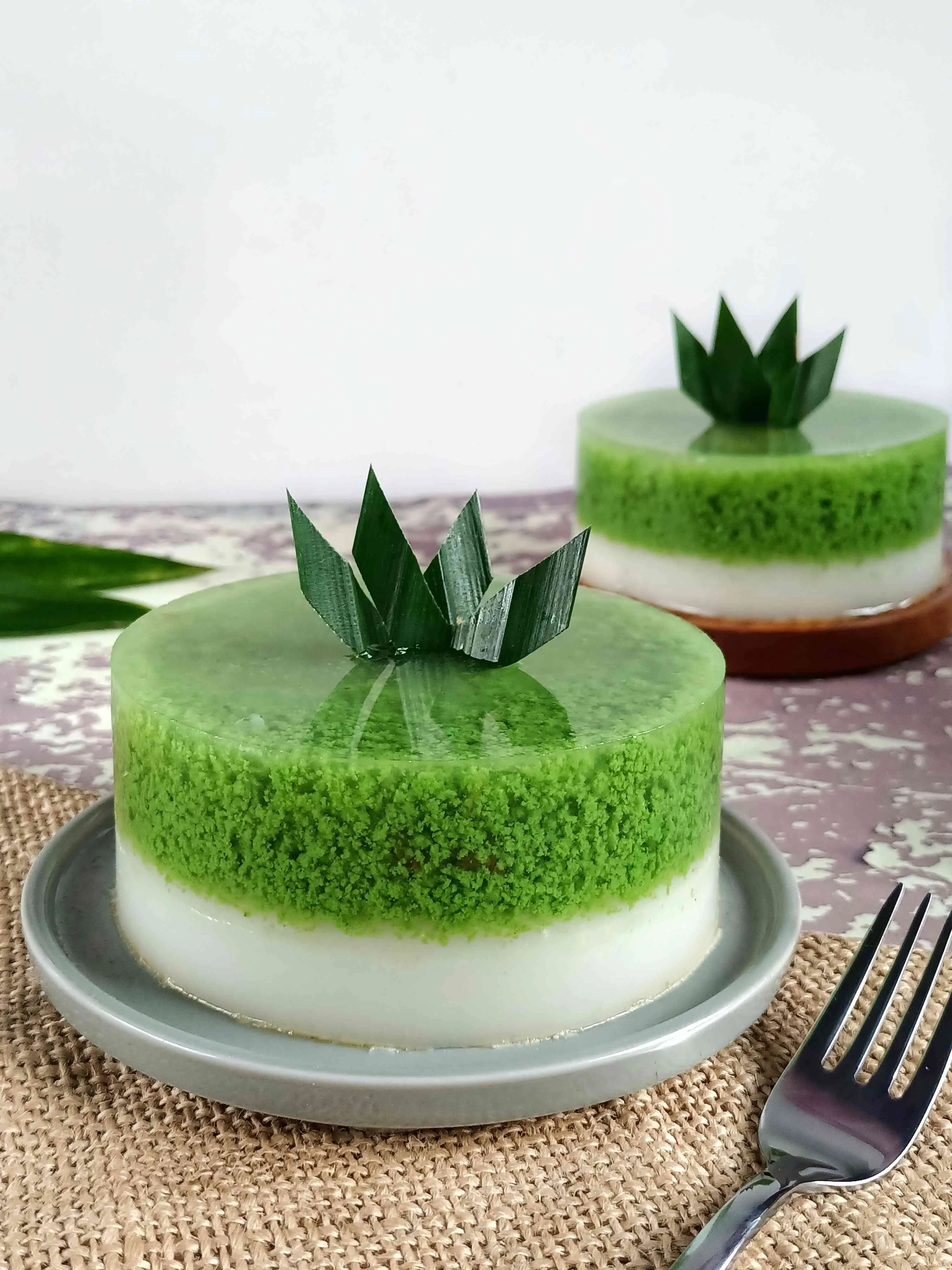 Puding Lumut Pandan Lapis Susu #HijauEkstraPoin