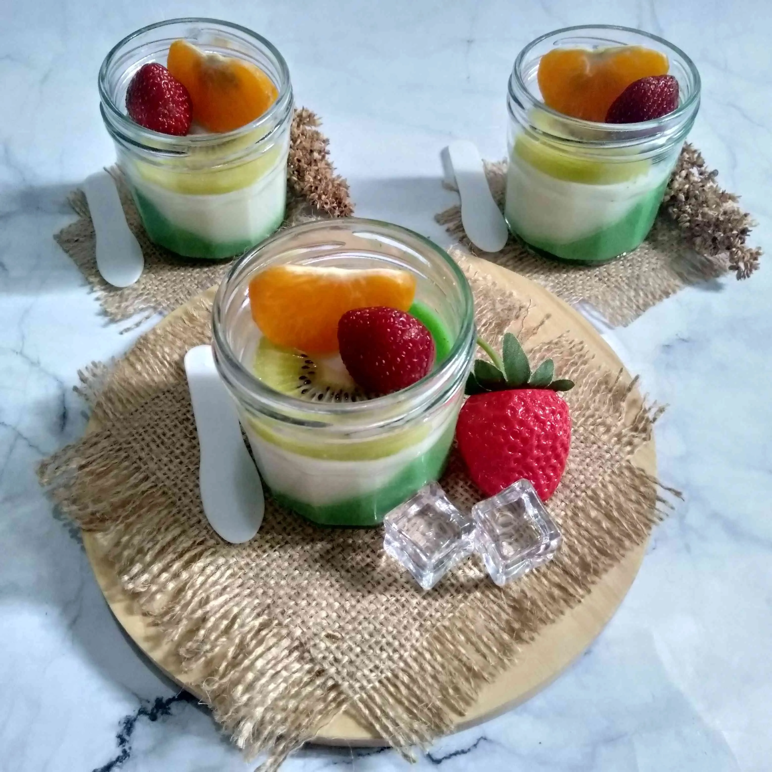 Puding Susu Pandan Buah #HijauEkstraPoin