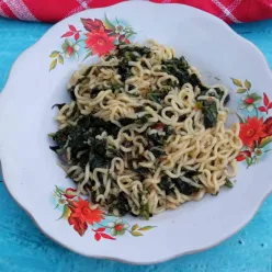 Tumis Daun Singkong Mie