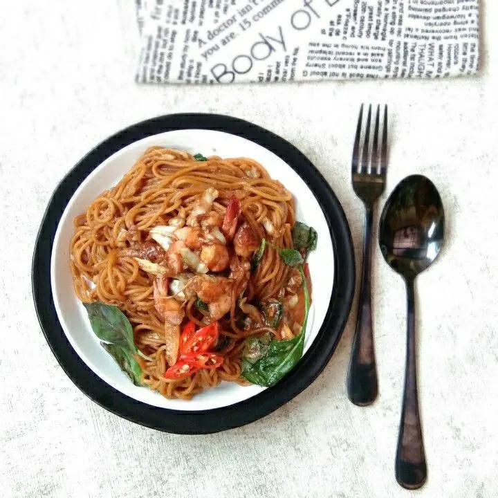 Step 7 Spaghetti Goreng Udang