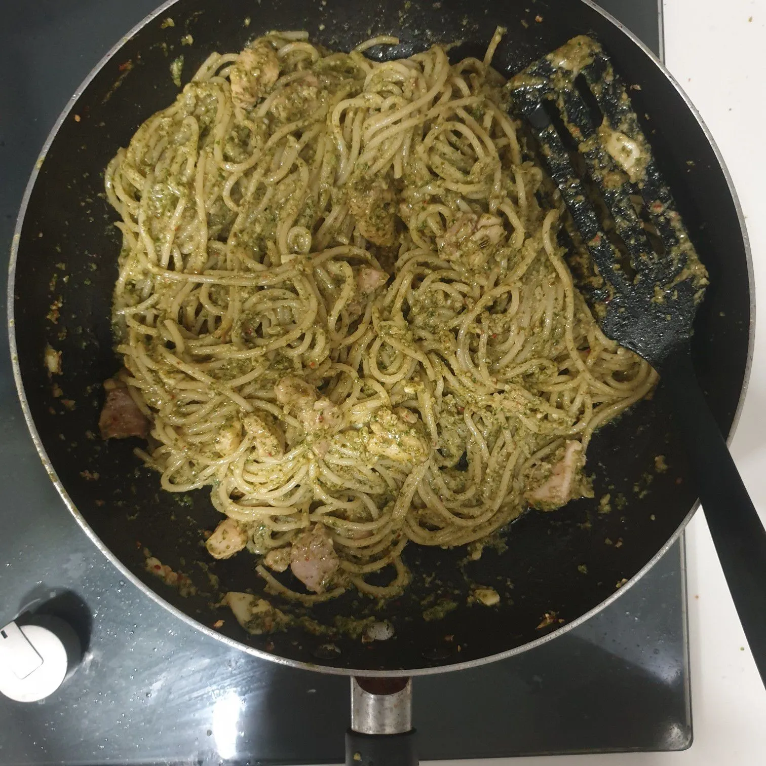 Step 6 Chicken Pesto Spaghetti