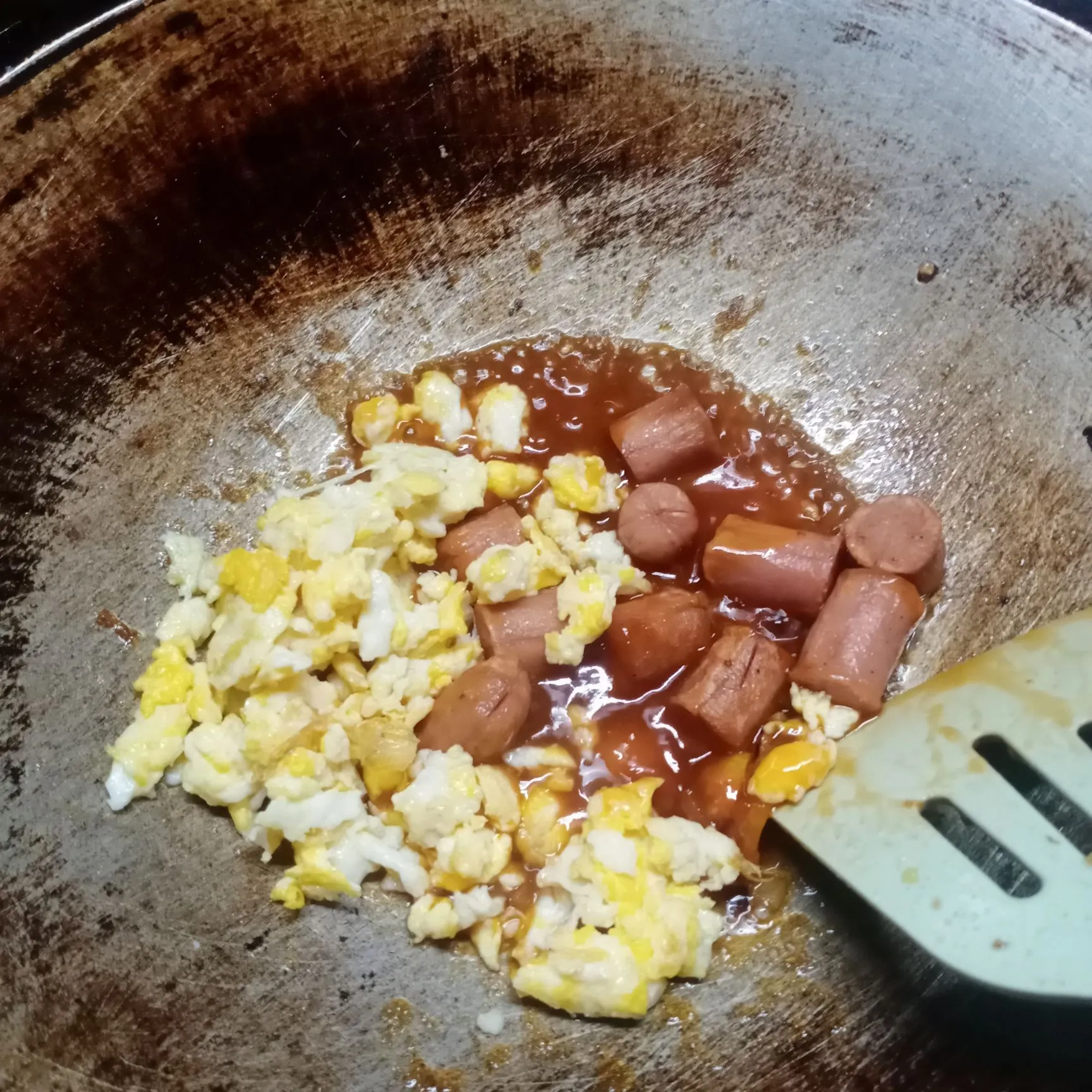 Step 7 Sosis dan Telur Asam Manis