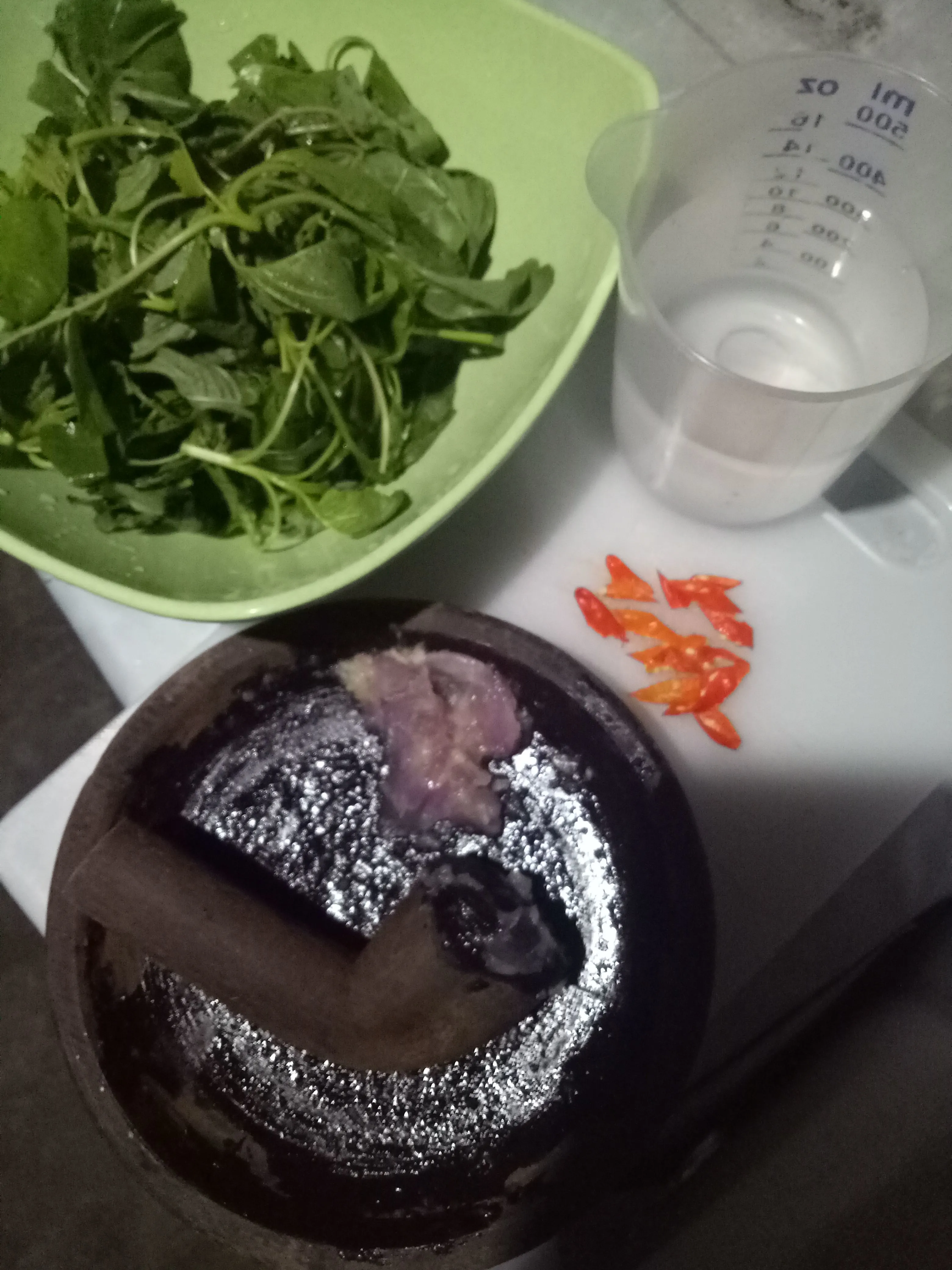 Step 1 Tumis Bayam Bumbu Ulek