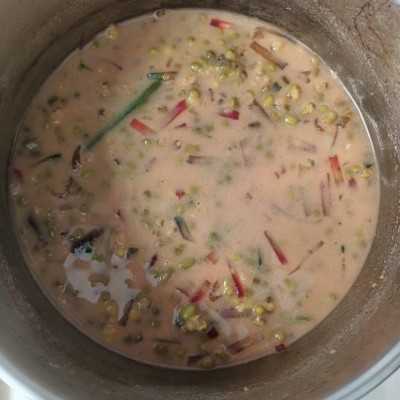 Step 6 Kolak Kacang Hijau Mix Pacar Cina