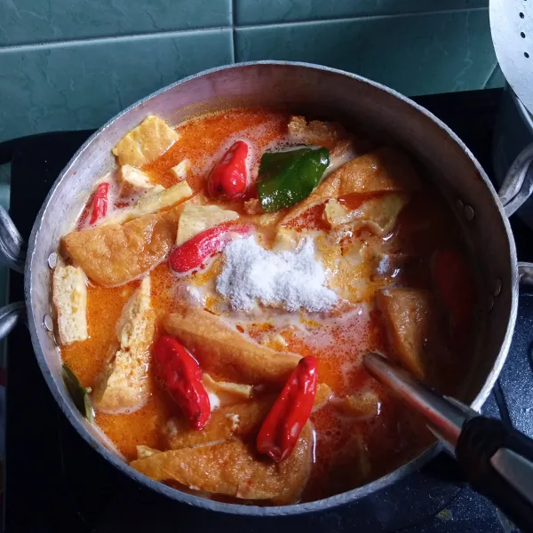 Masukkan fiber creme, masak sampai mendidih.